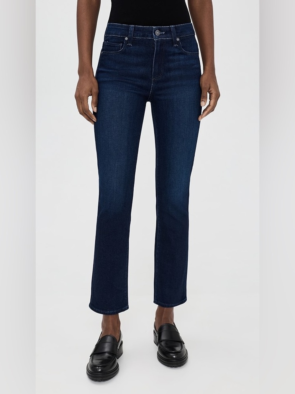 PAIGE Cindy Dark Wash High Waist Ankle Jeans